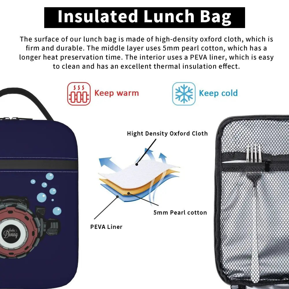 Borsa termica per il pranzo per sub, multifunzione, con isolamento termico.