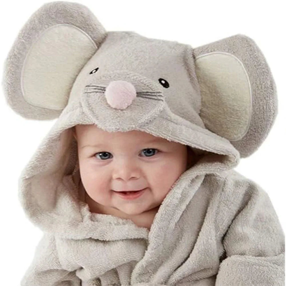 Accappatoio per neonato con cappuccio, in spugna
