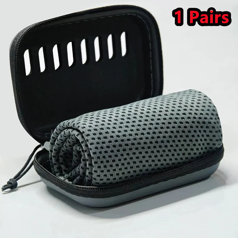 Asciugamano in microfibra con custodia in EVA compatti