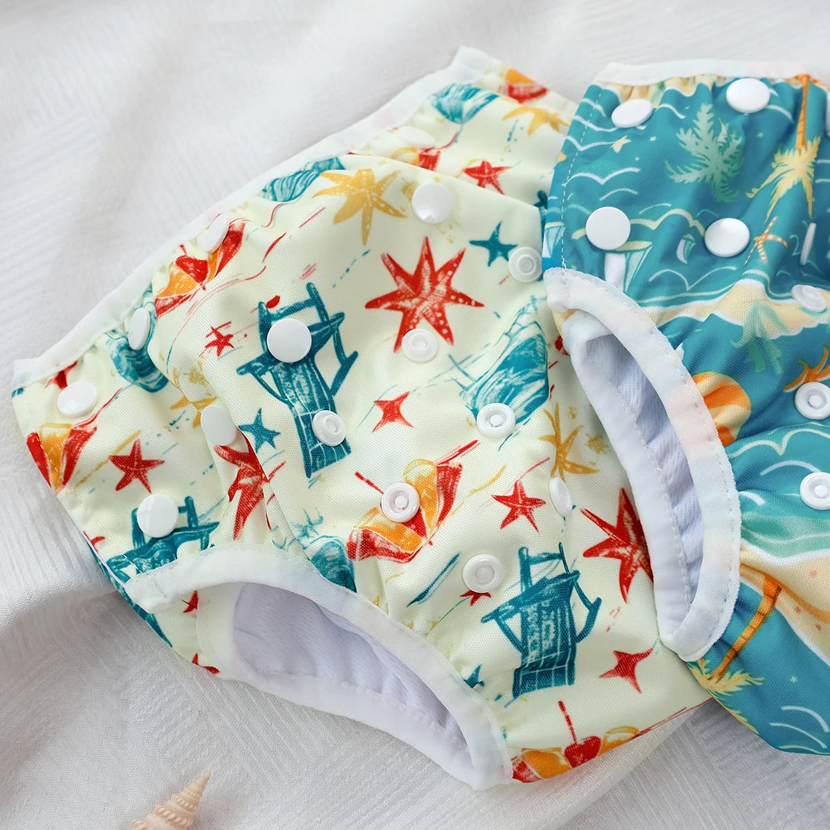 Set 3 pezzi pannolini da nuoto lavabili in rete per piscina, spiaggia, per bambini e bambine da 3 a 15 kg