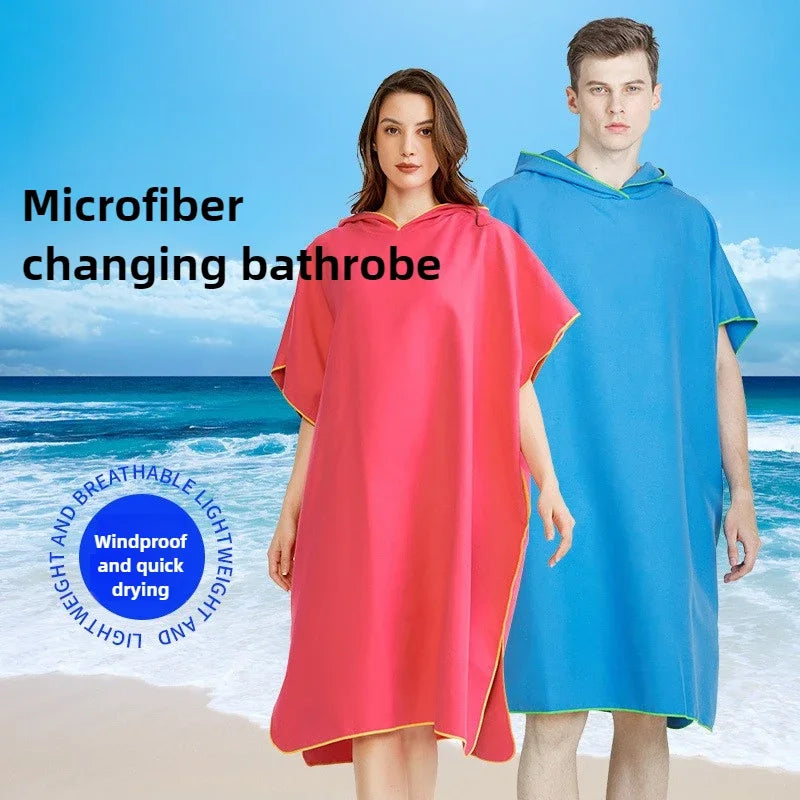 Accappatoio pomncho in microfibra con cappuccio